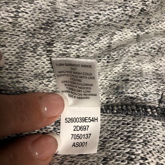 Christopher and Banks Cardigan Womens Size Medium Gray Draped Open Front Sweater - Picture 7 of 8